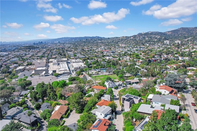 bird's eye view with a mountain view and a residential view