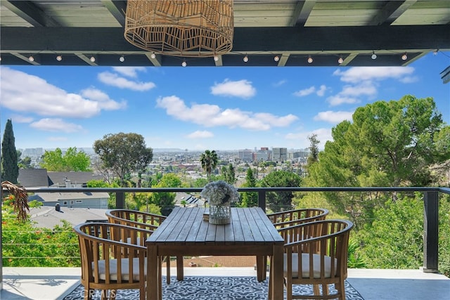 balcony with a city view