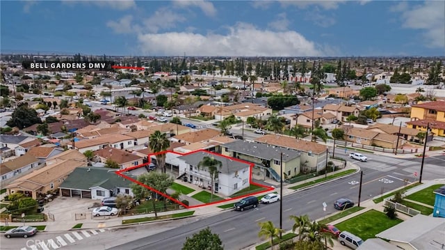 bird's eye view featuring a residential view