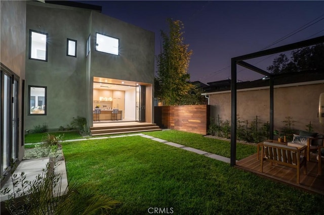 10943 Pickford Way, Culver City, CA 90230 - yard at twilight featuring fence and a deck
