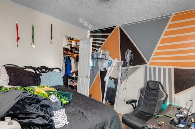 bedroom featuring a textured ceiling