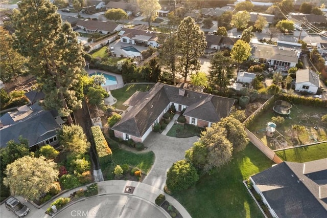 aerial view featuring a residential view