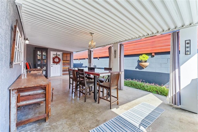 view of patio featuring outdoor dining space