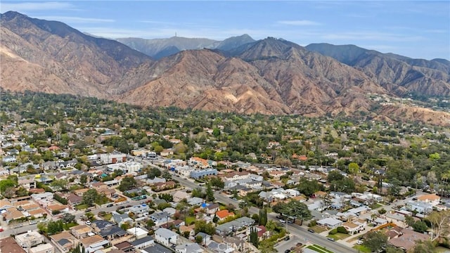 bird's eye view with a mountain view and a residential view