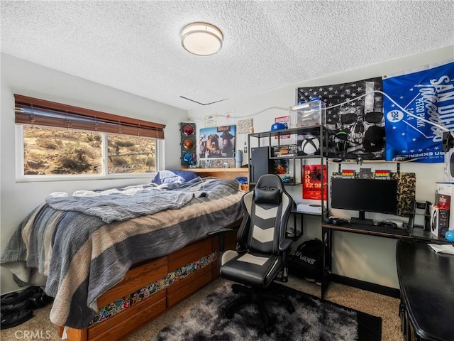 bedroom with a textured ceiling