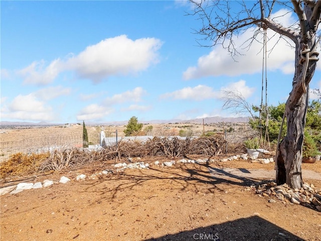 view of yard with a mountain view