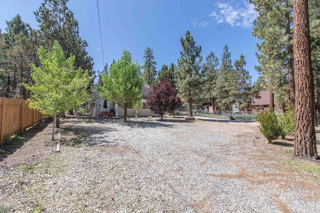 view of yard featuring fence