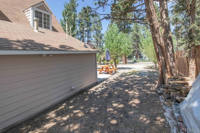 view of yard with fence