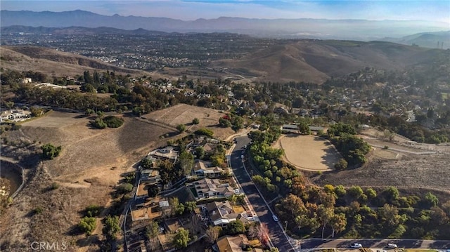 bird's eye view featuring a mountain view