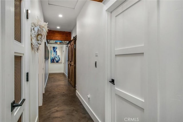 27151 Mission Hills Dr, San Juan Capistrano, CA 92675 - hall featuring baseboards, concrete floors, and recessed lighting