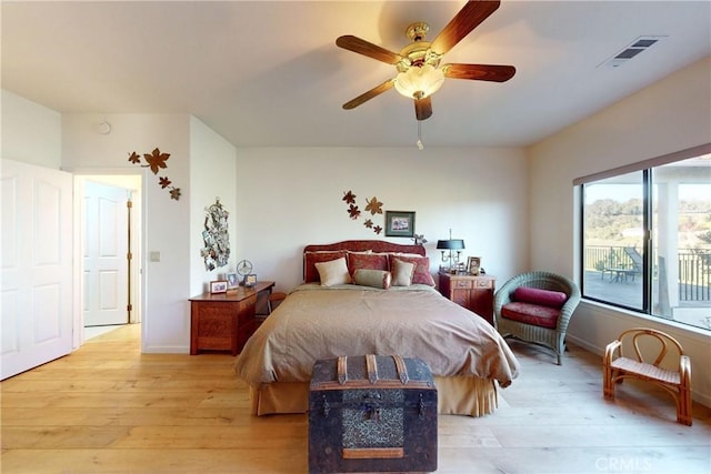 2139 Verde Canyon Rd, Arroyo Grande, CA 93420 - bedroom with light wood-style floors and a ceiling fan