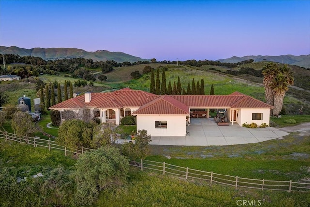 2139 Verde Canyon Rd, Arroyo Grande, CA 93420 - aerial view at dusk of a mountain view