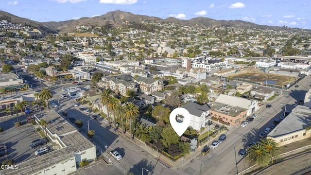 aerial view with a mountain view