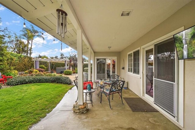 view of patio with visible vents and a pergola