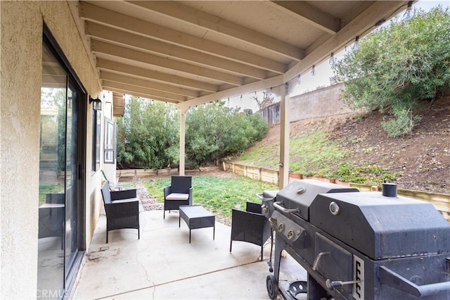 view of patio / terrace with a grill