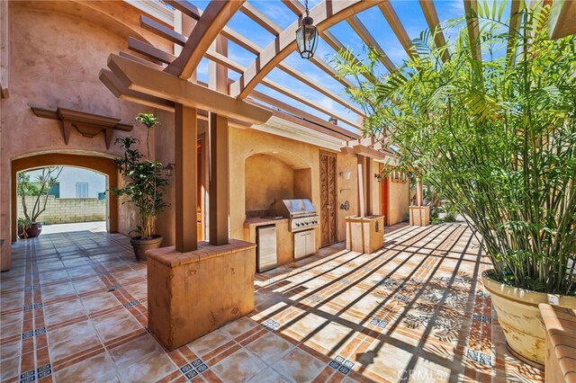 805 E Chase Dr, Corona, CA 92881 - view of patio with a pergola and area for grilling