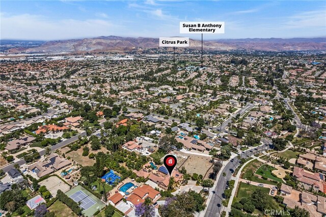 805 E Chase Dr, Corona, CA 92881 - birds eye view of property featuring a residential view and a mountain view