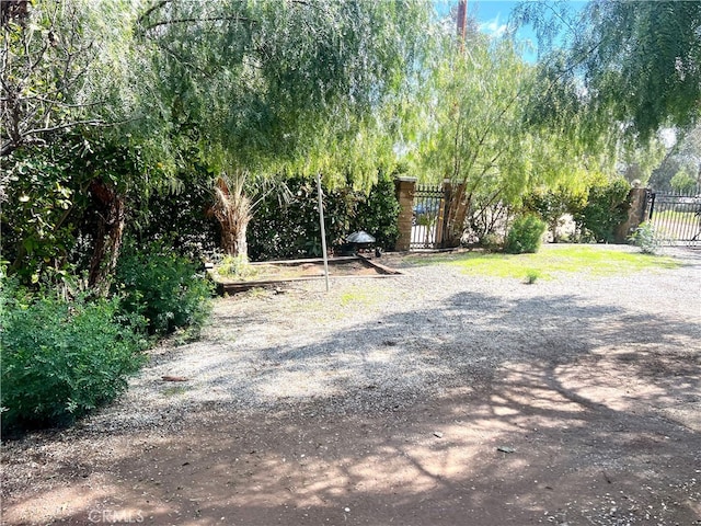 view of road featuring a gated entry, driveway, and a gate