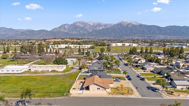 bird's eye view with a residential view and a mountain view