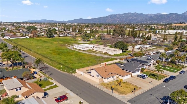 aerial view with a residential view and a mountain view