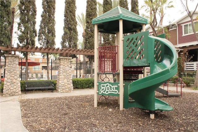 communal playground with fence