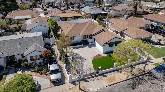 bird's eye view with a residential view