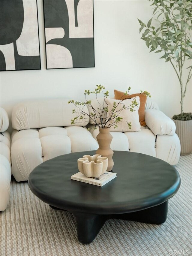 view of carpeted living area