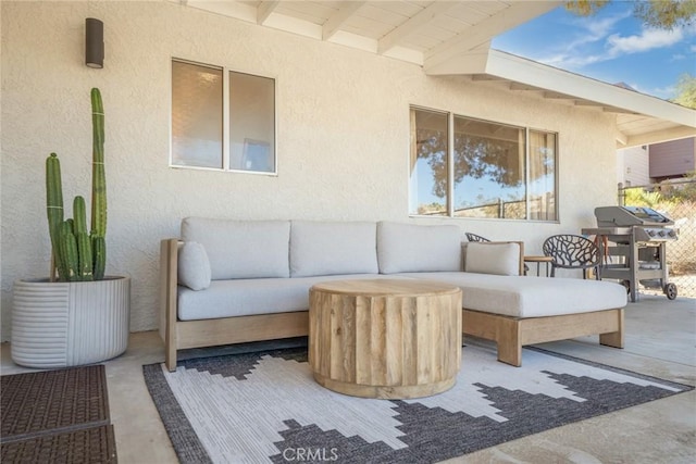 view of patio with an outdoor hangout area