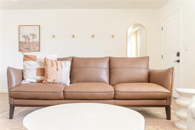 living area featuring wood finished floors