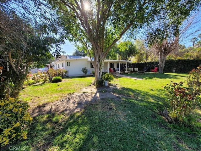 view of yard with a patio