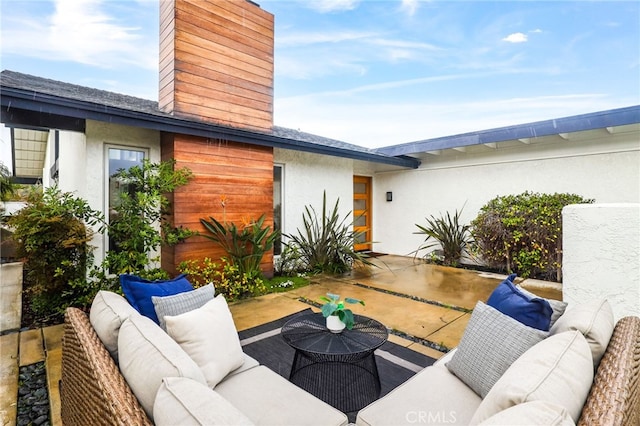 view of patio with an outdoor living space