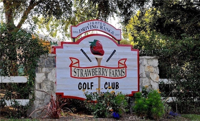 view of community sign