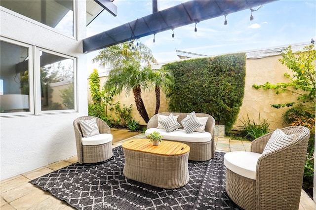 view of patio with outdoor lounge area