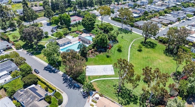 aerial view with a residential view