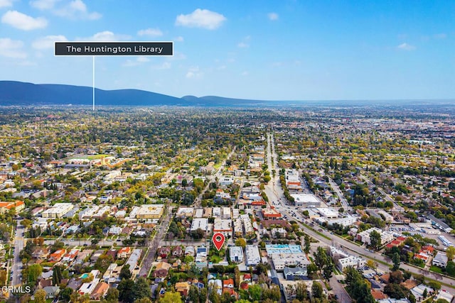 aerial view featuring a mountain view