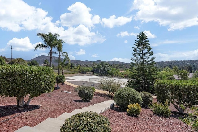 exterior space with a mountain view
