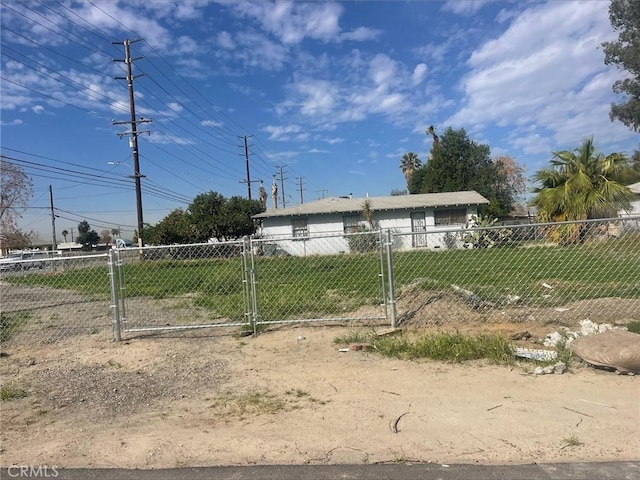 view of yard with a gate and a fenced front yard