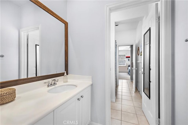 bathroom featuring tile patterned floors and vanity