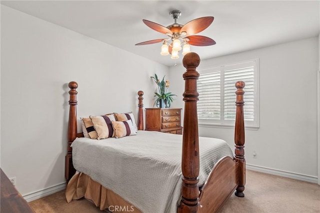 12680 Encino Ct, Rancho Cucamonga, CA 91739 - bedroom featuring light carpet, baseboards, and a ceiling fan