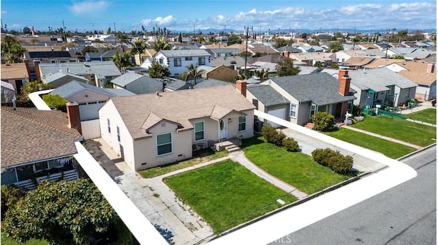 drone / aerial view with a residential view