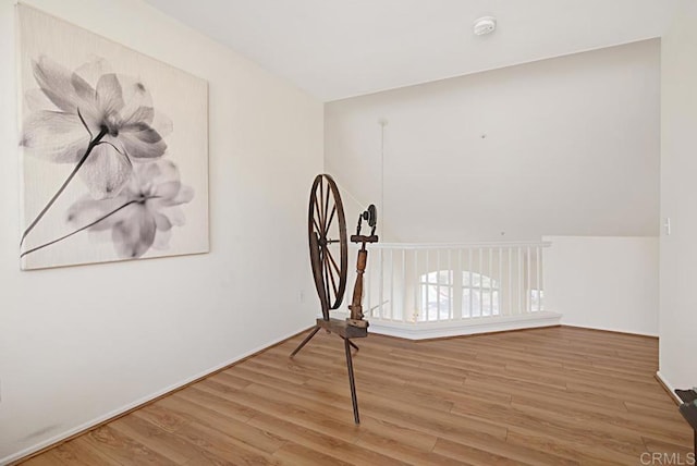 spare room with wood finished floors