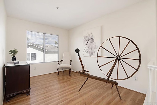 living area featuring light wood-style floors