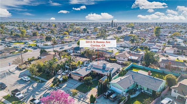 aerial view with a residential view