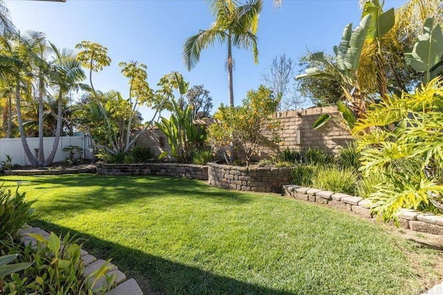 view of yard featuring fence