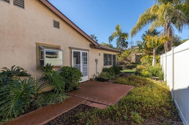 view of yard with a patio area and fence