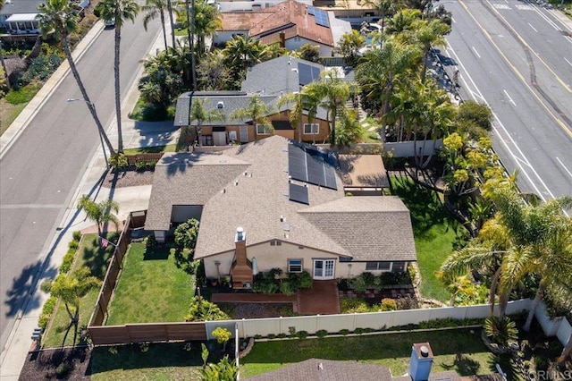 drone / aerial view with a residential view