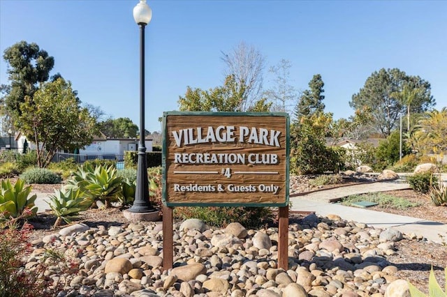 view of community sign