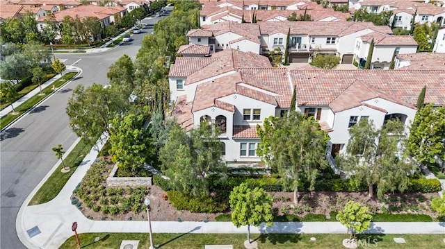 bird's eye view with a residential view