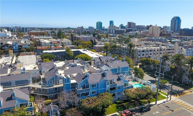 drone / aerial view featuring a city view