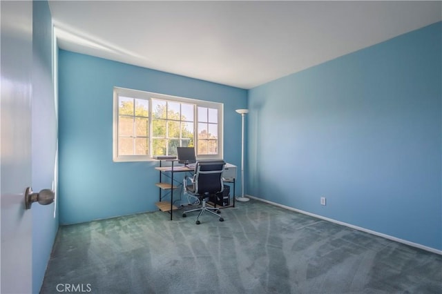 office area with carpet flooring